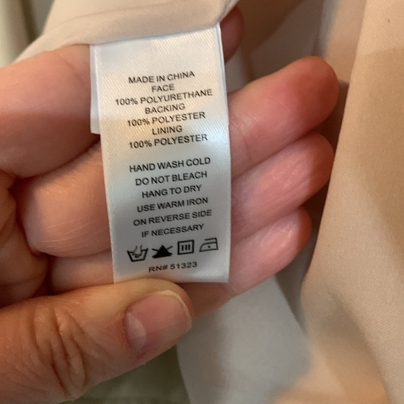 Cream colored faux leather jacket. Soft to touch. Size medium by 1. state - Picture 2 of 2